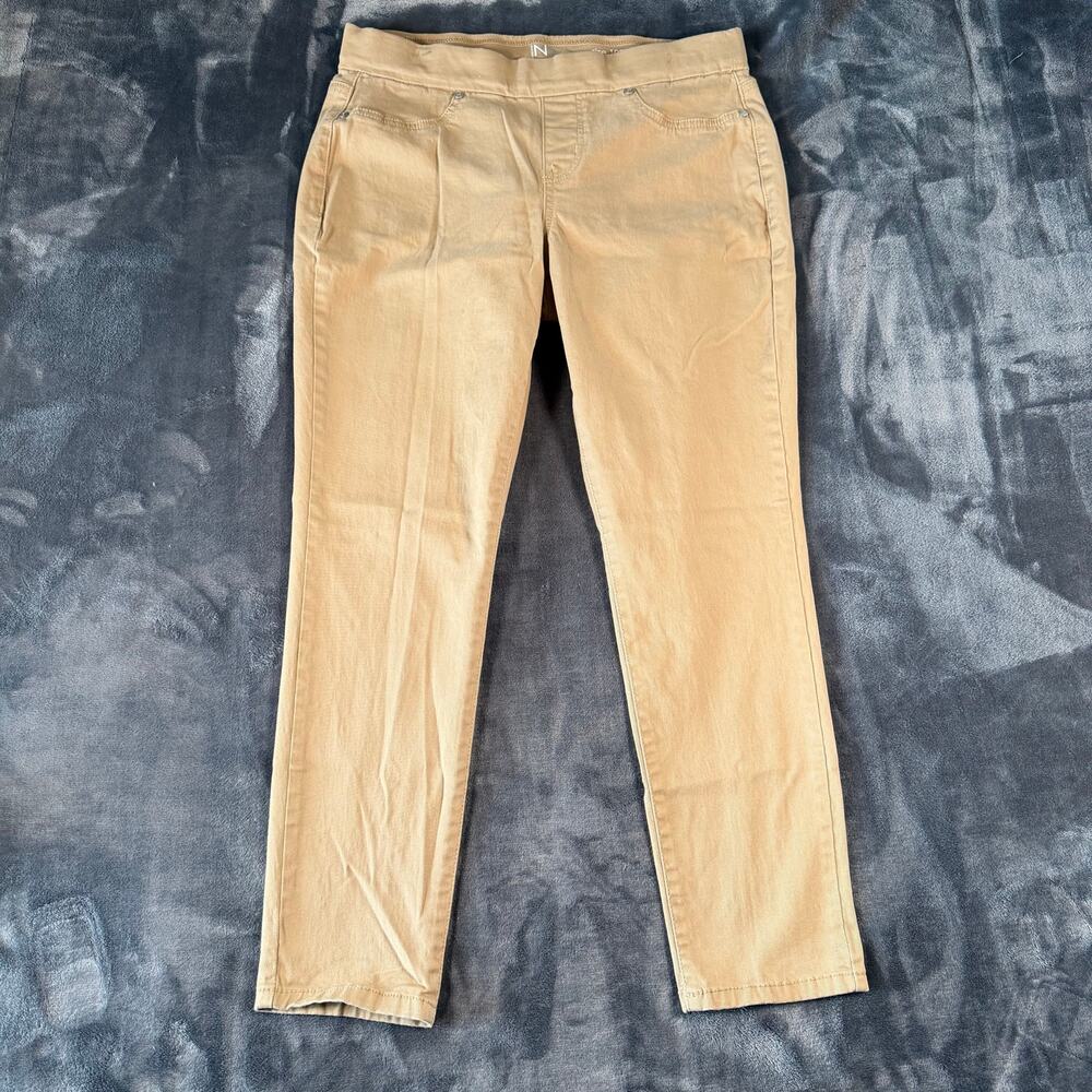 New Directions Women's 10PS Khaki Tan Pull On Skinny Stretch Pants Petite
